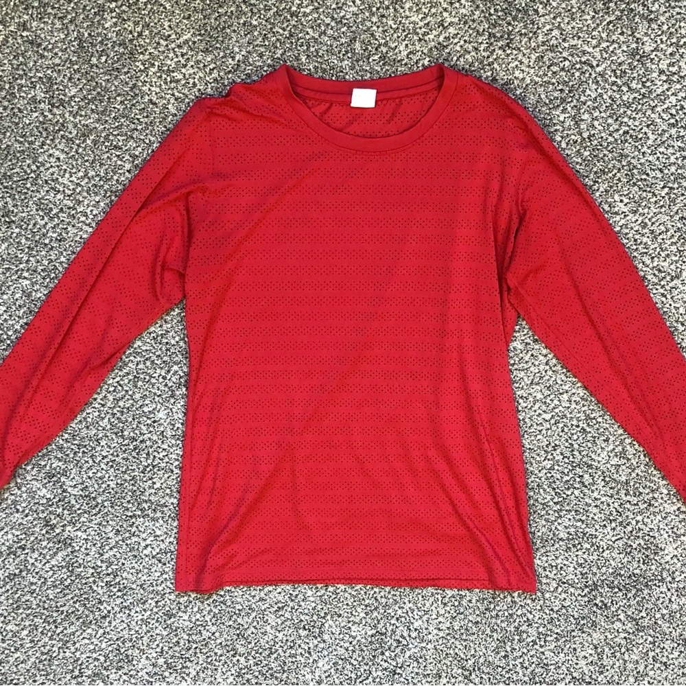 ZYIA Red Long Sleeve Mesh Performance Tee - XXL